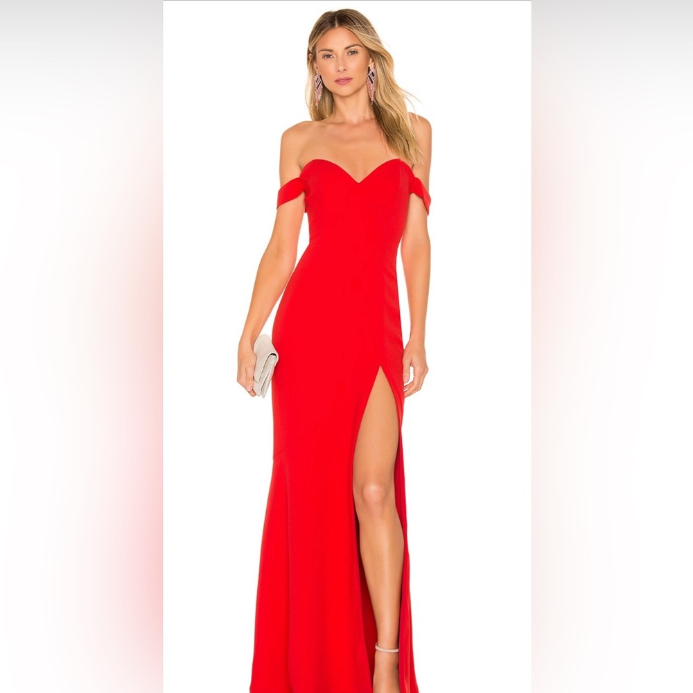 Revolve x NBD Maracuya Off Shoulder Gown Dress in Red Size M Medium